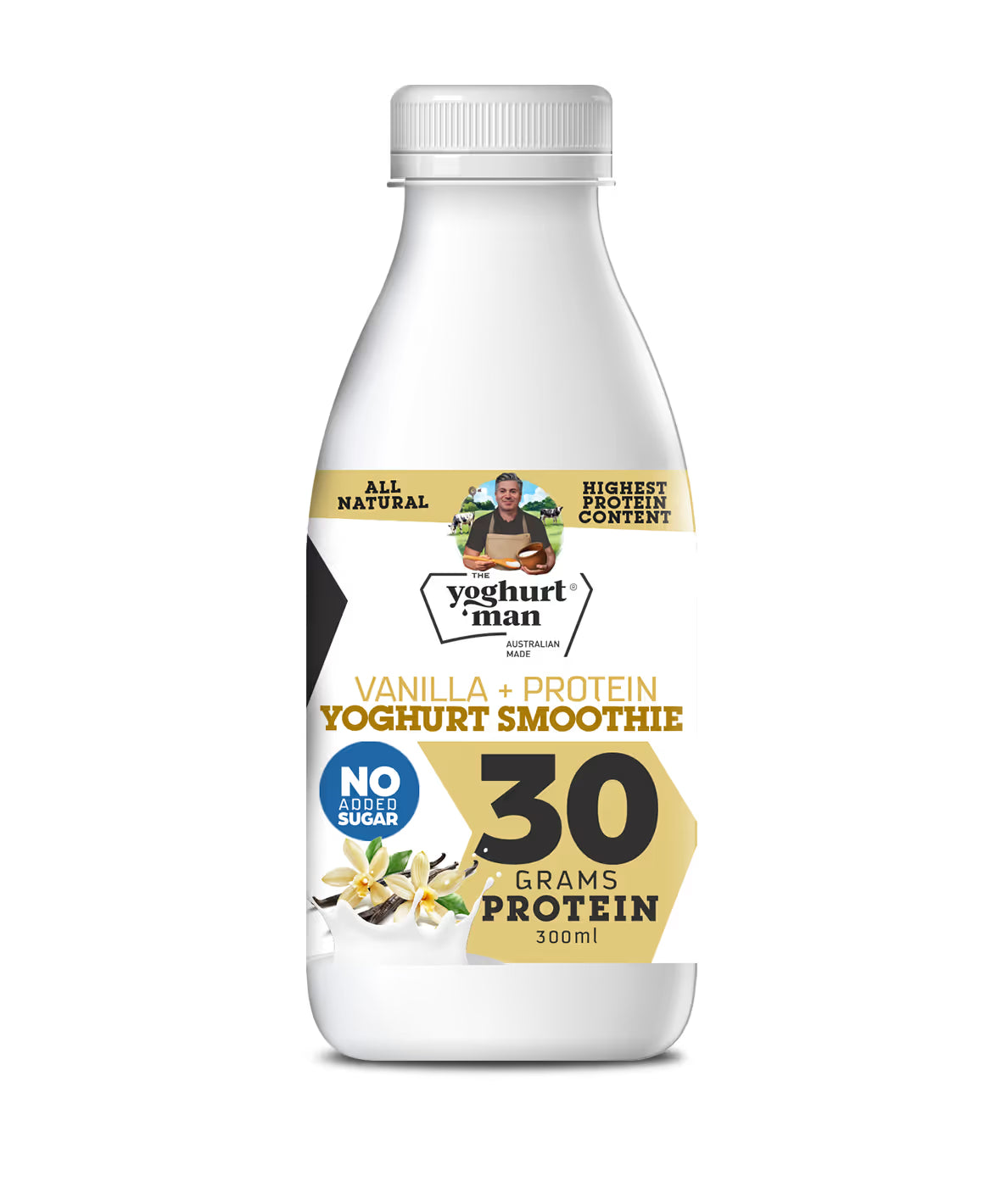 The Yoghurt Man Vanilla Protein Smoothie 300ml – 30g Protein (12 Units)