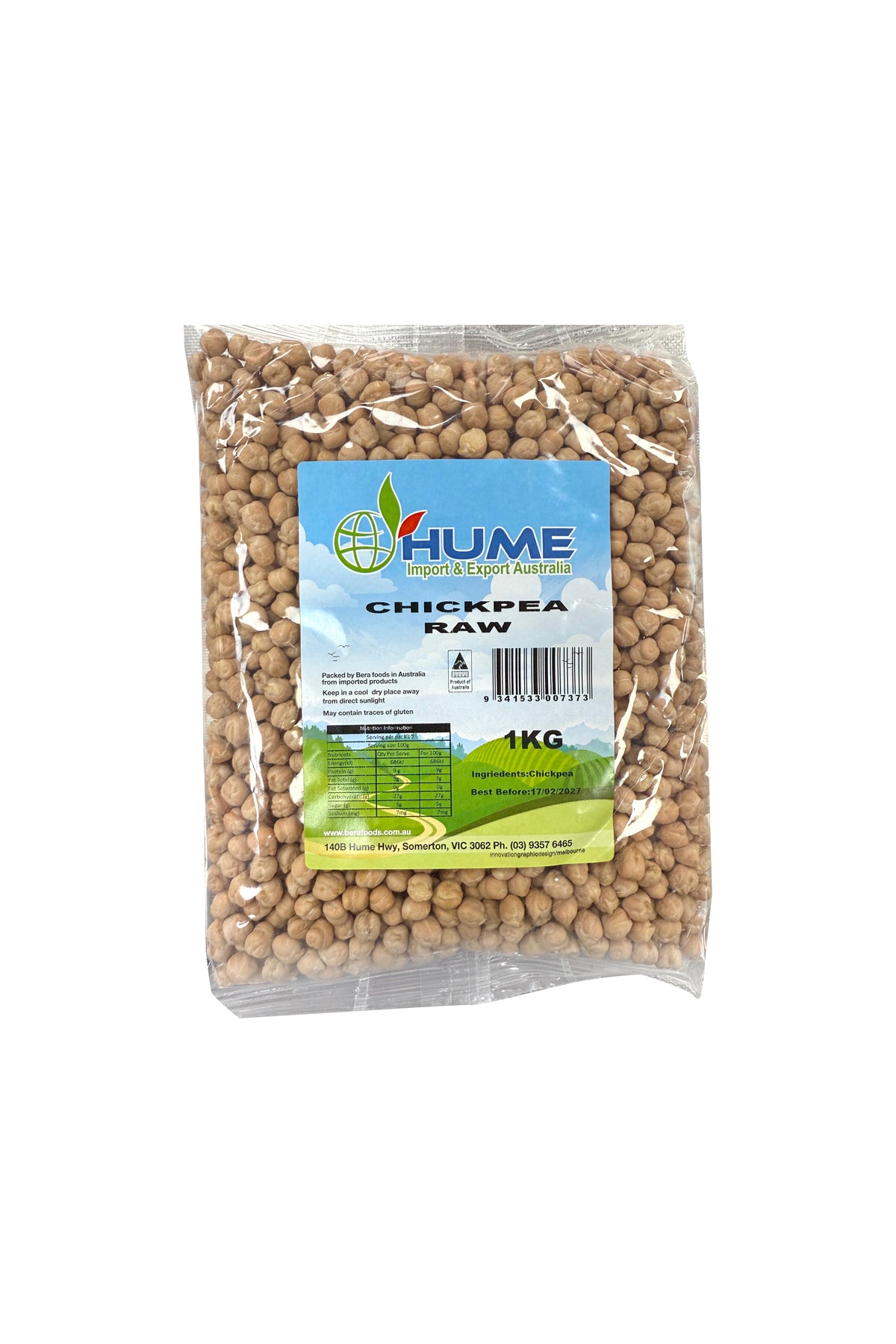 Hume Chickpea Raw 1kg