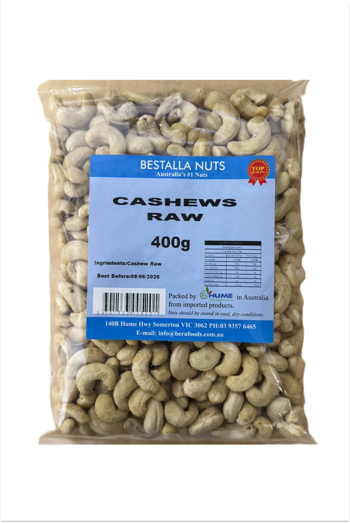 Bestalla Cashews Raw 400g