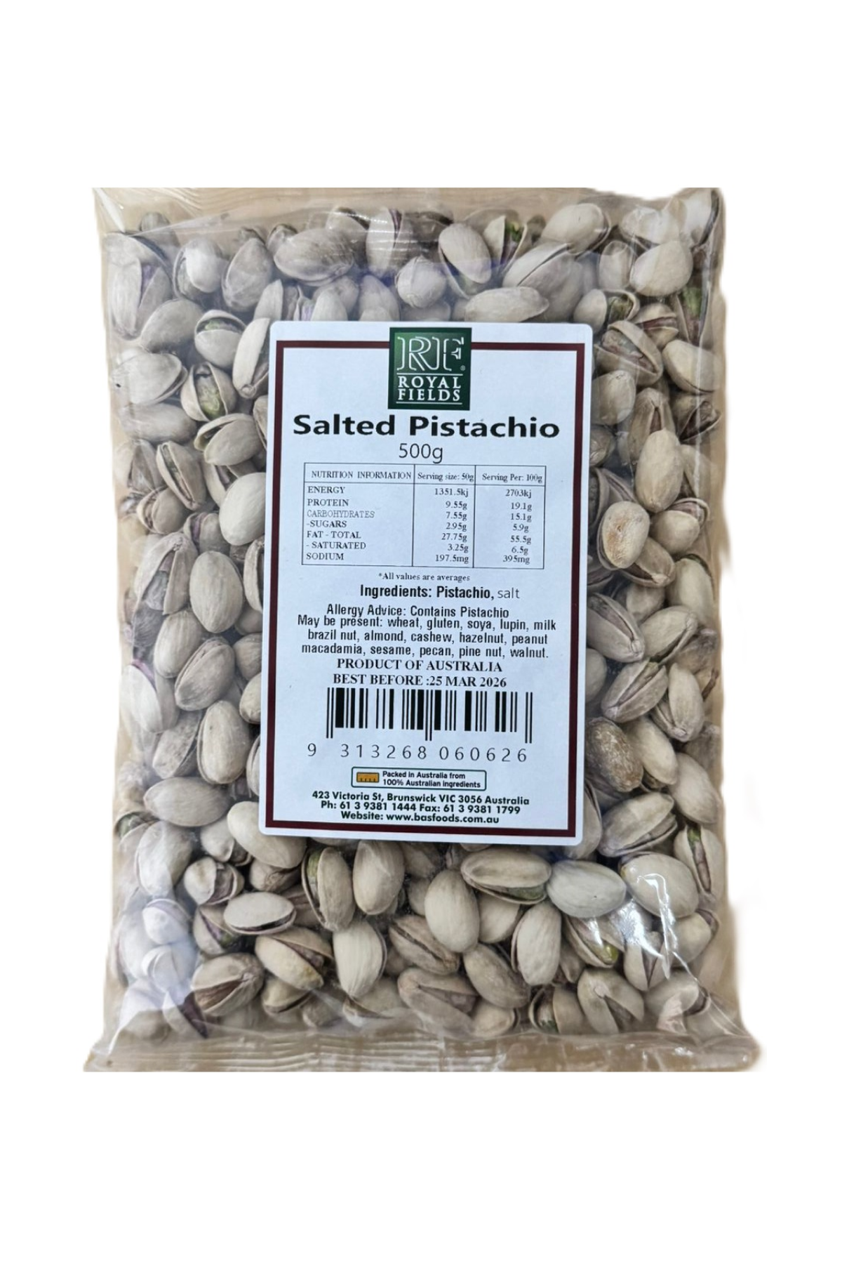 Royal Fields Salted Pistachio 500g