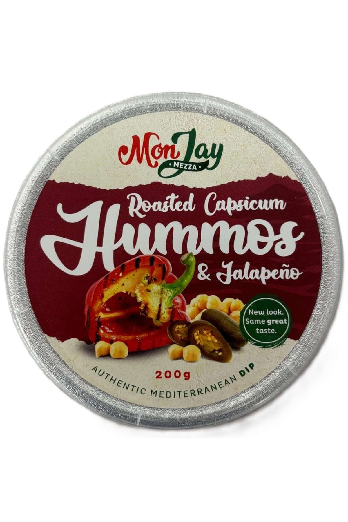 Monjay Mezza Hummos with Roasted Capsicum & Jalapeno Dip 200g