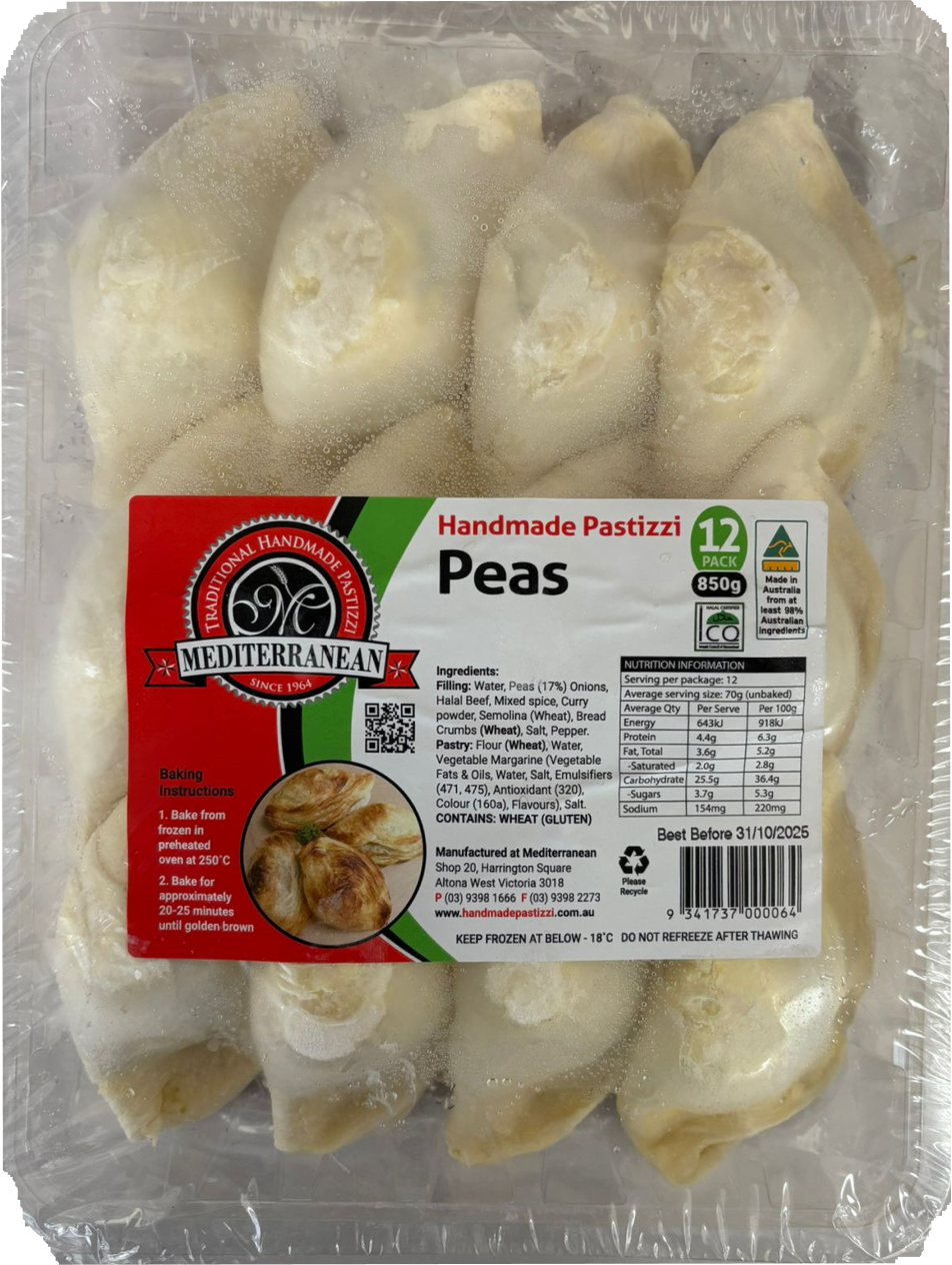 Mediterranean Peas Handmade Pastizzi 850g
