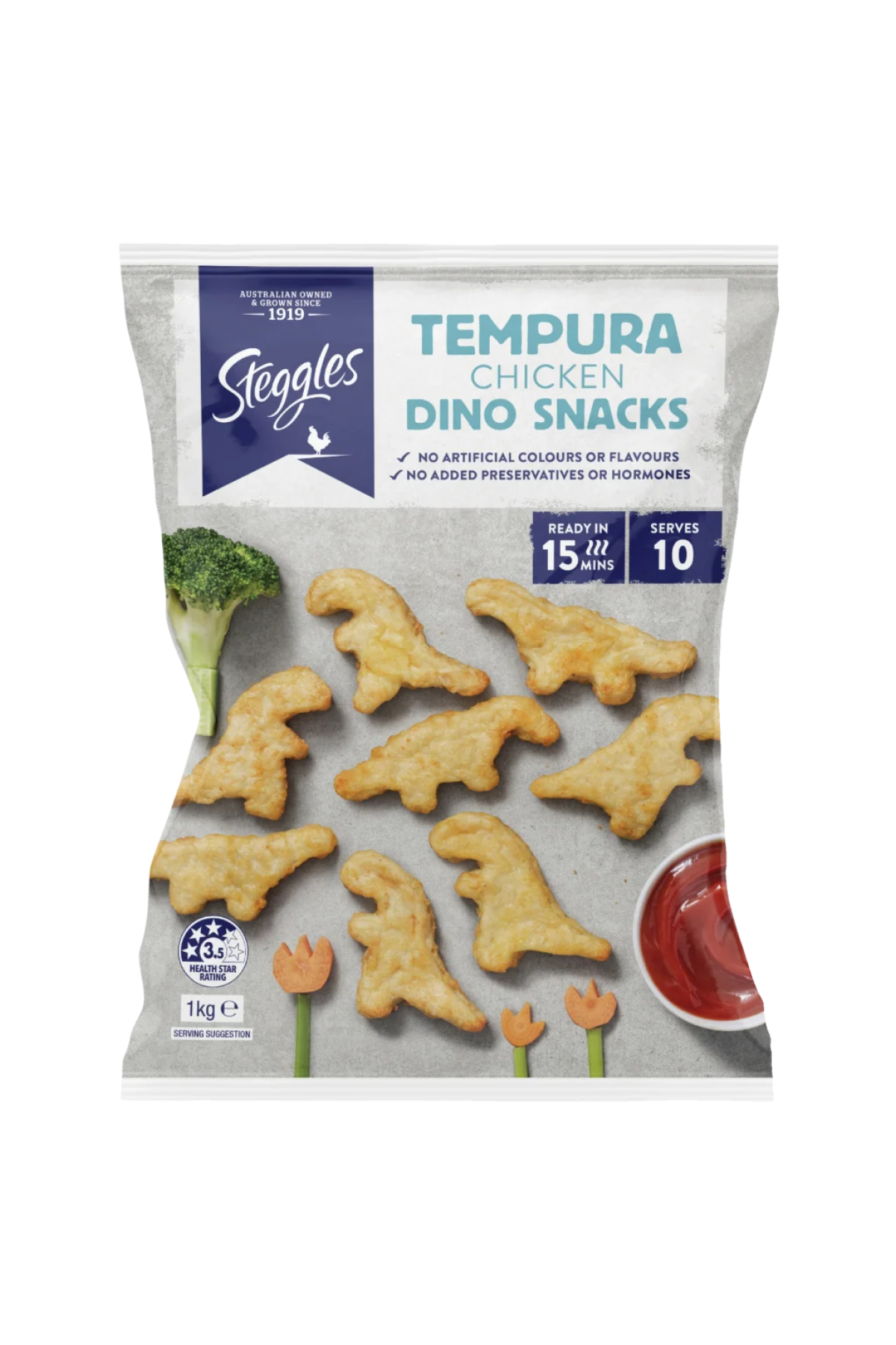 Steggles Tempura Chicken Dino Snacks 1kg