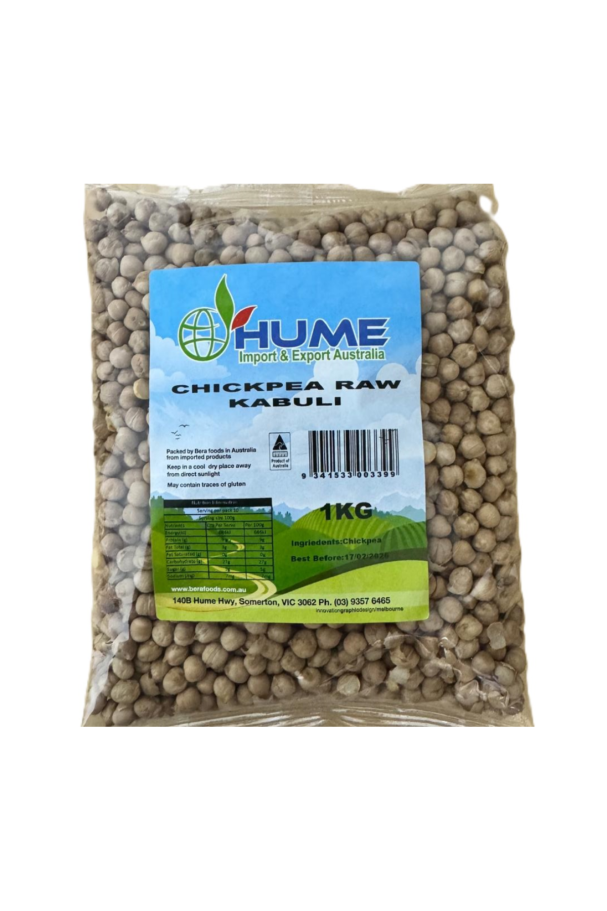 Hume Chickpea Raw Kabuli 1kg