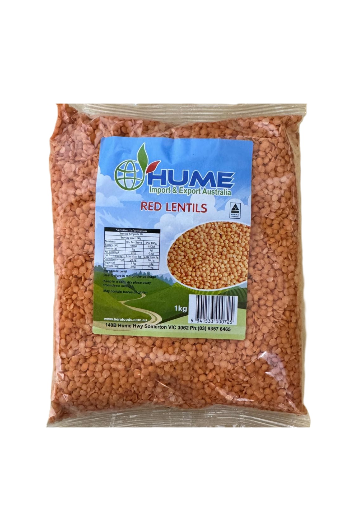 Hume Red Lentils 1Kg