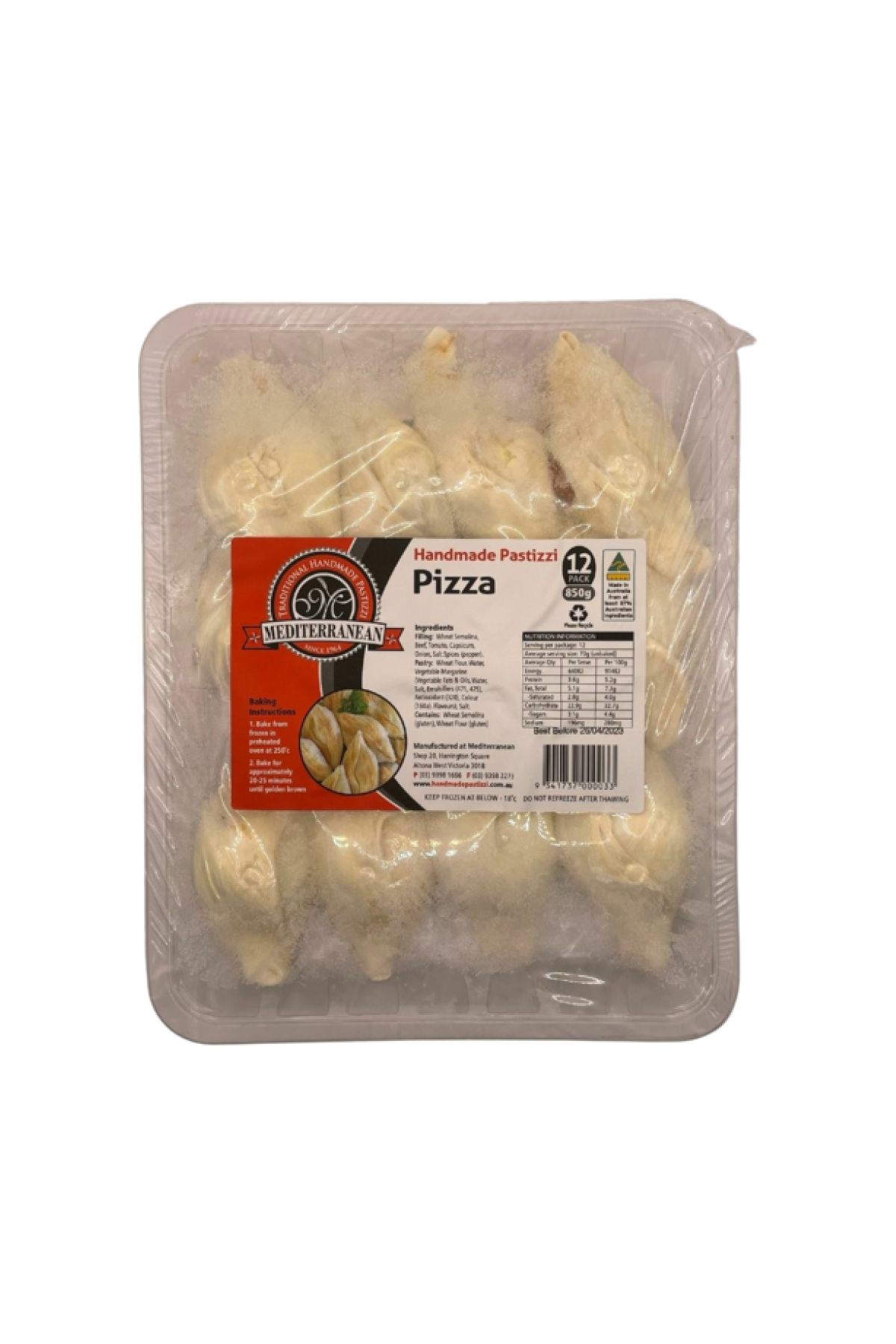 Mediterranean Pizza Handmade Pastizzi 850 G