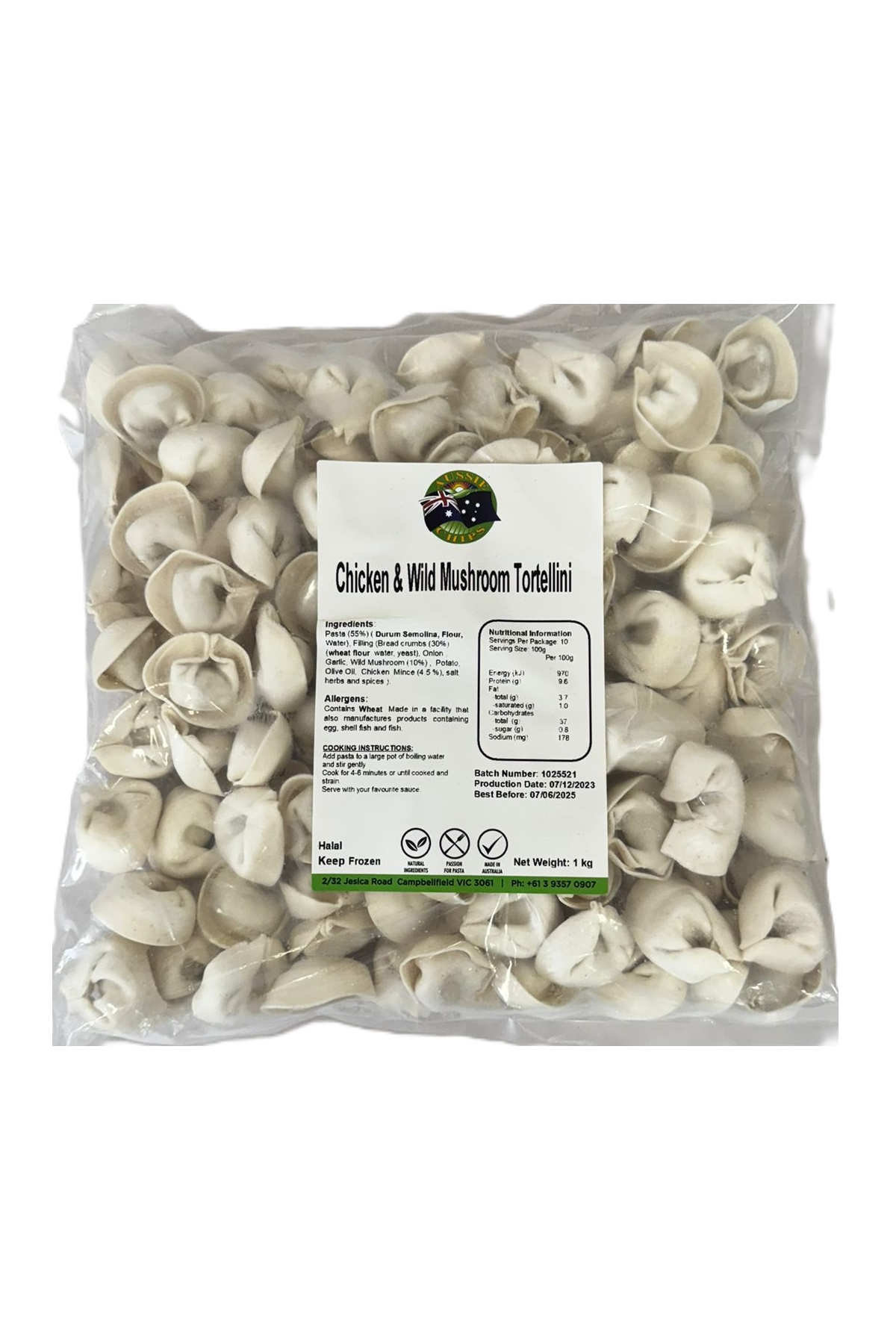 Aussie Chips Chicken and Wild Mushroom Tortellini 1kg