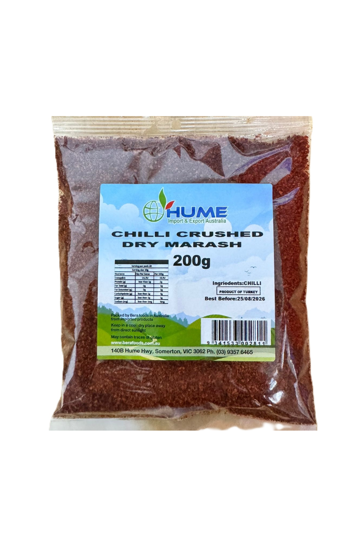 Hume Chilli Crushed Dry Marash 200g