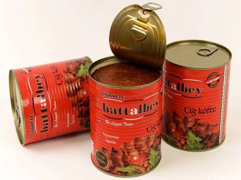 READY-TO-EAT TURKISH SPICED BULGUR BALLS (BATTALBEY CIG KOFTE TIN) 830G