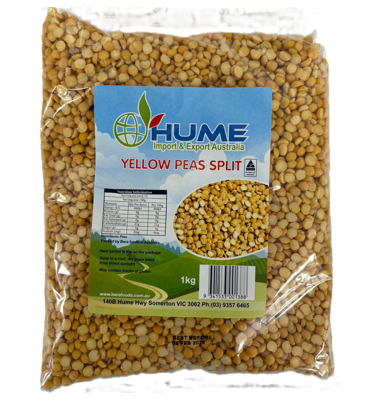 Hume Yellow Split Peas 1Kg