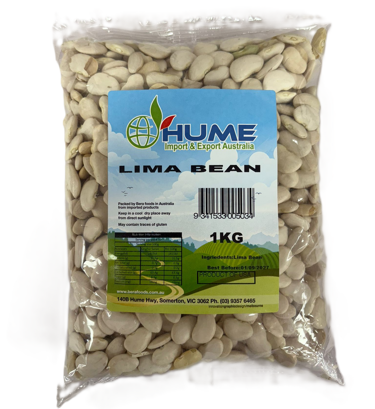 Hume Lima Beans 1Kg