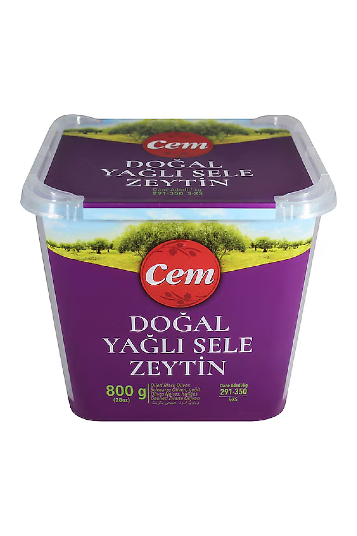 Cem Natural Sele Black Olives 800g