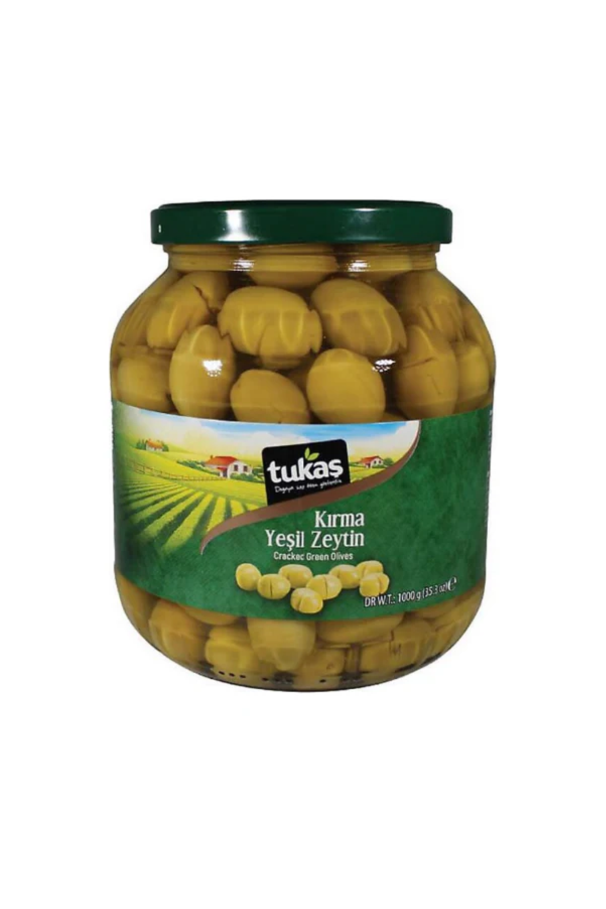 Tukas Green Cracked Olives 1700g