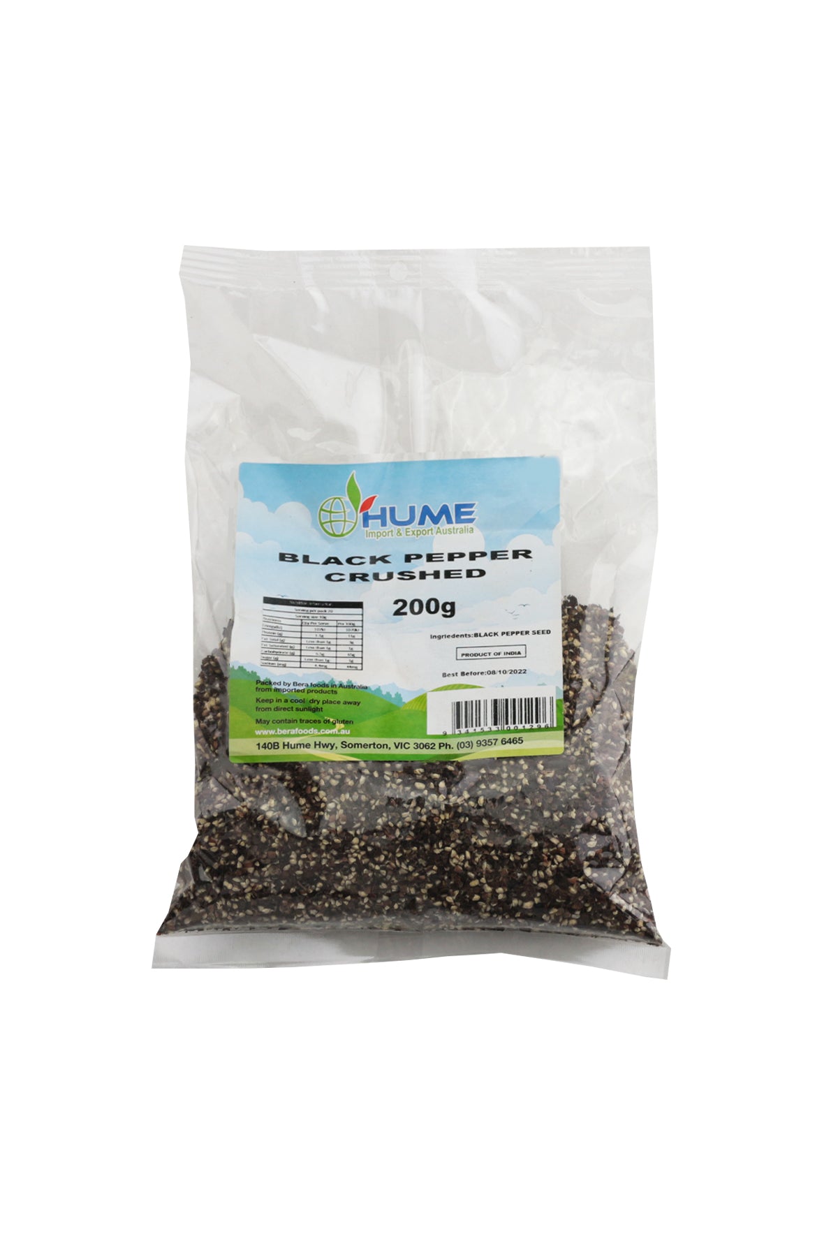 Hume Black Pepper Crushed 200g