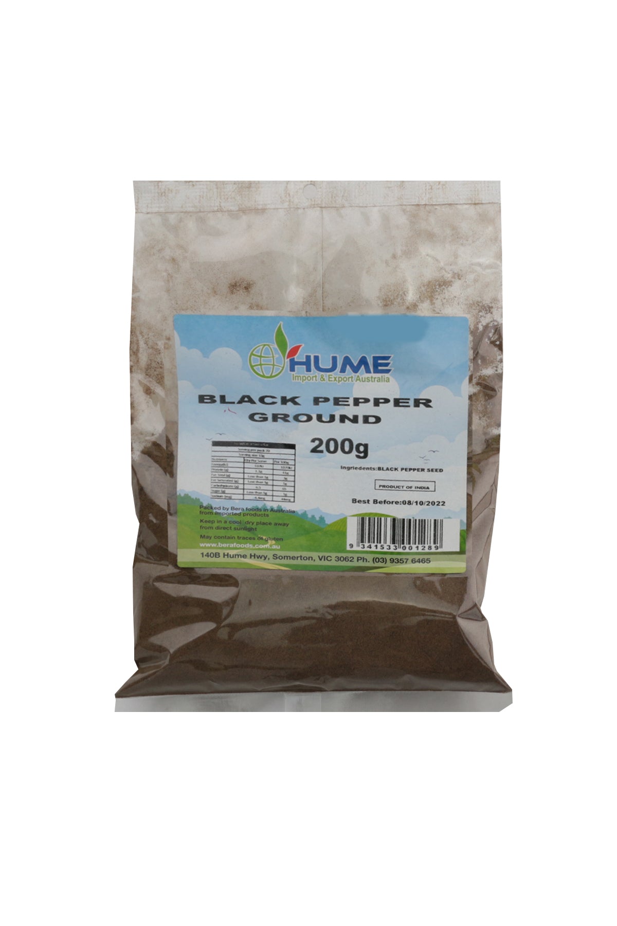 Hume Black Pepper Ground 200g