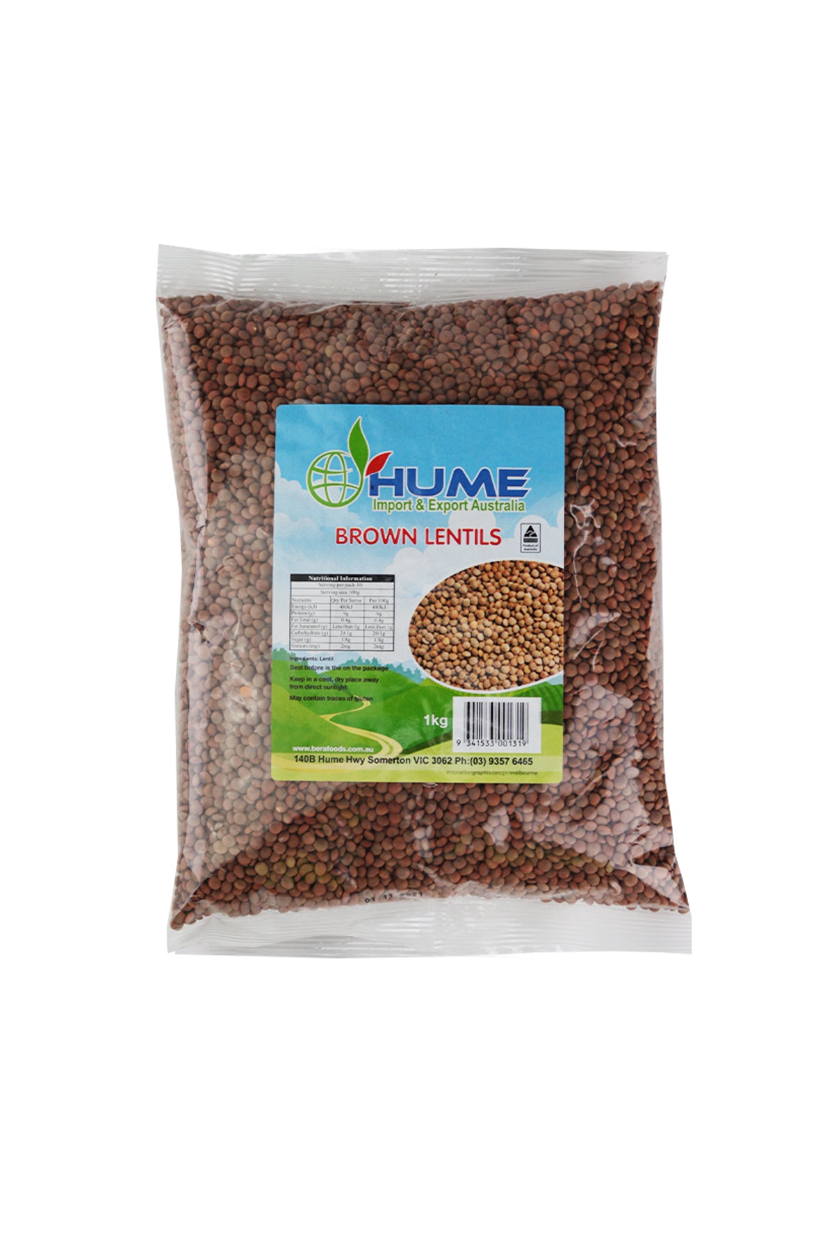 Hume Brown Lentils 1Kg
