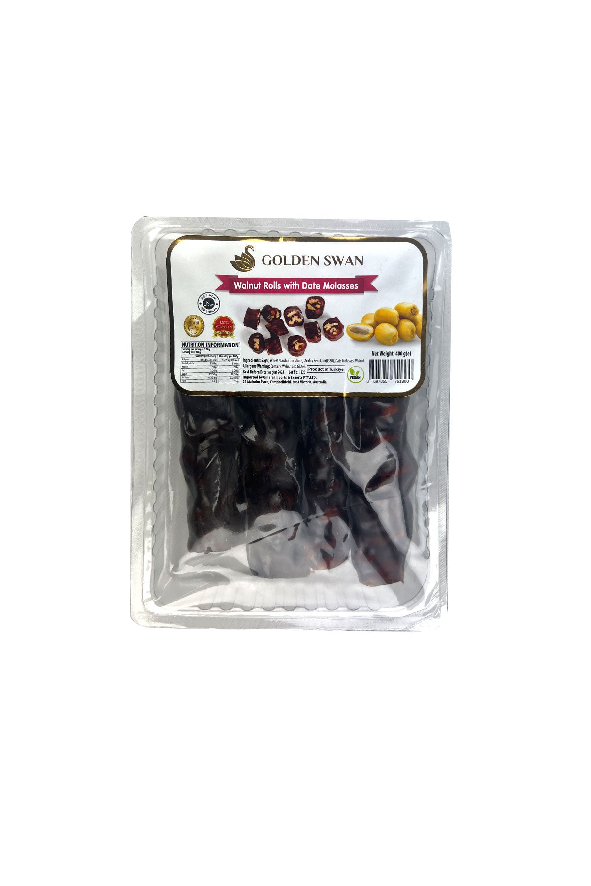 Golden Swan Walnut Rolls with Date Molasses