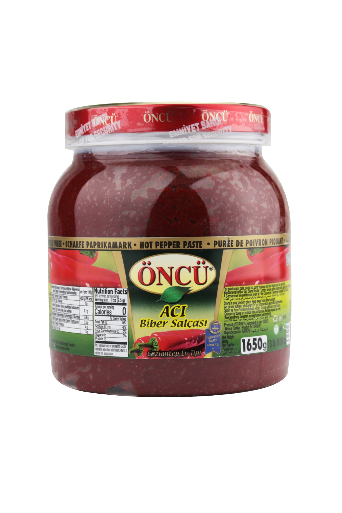 Öncü Hot Pepper Paste 1650g