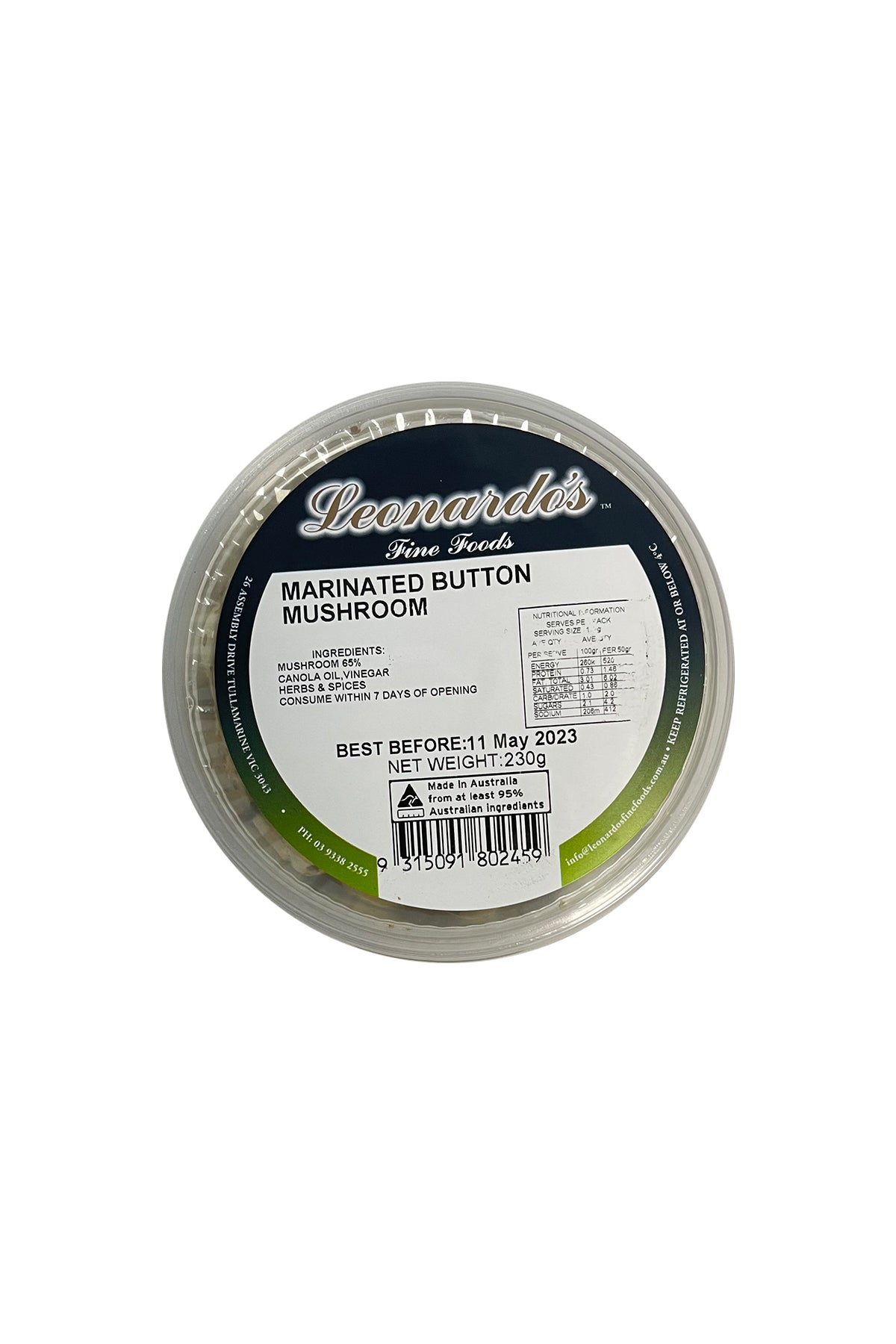 Leonardo's Marinated Button Mushroom 230g