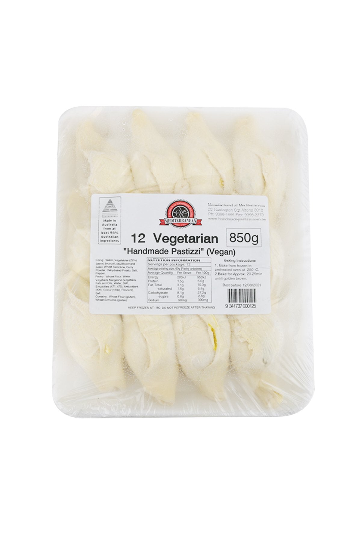 Mediterranean Vegetarian Handmade Pastizzi 850 G