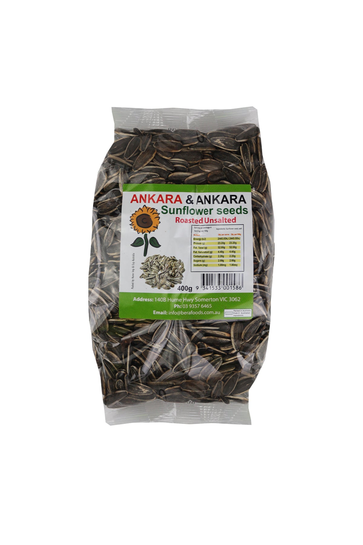 Ankara & Ankara Sunflower Seeds Roasted Unsalted 400g