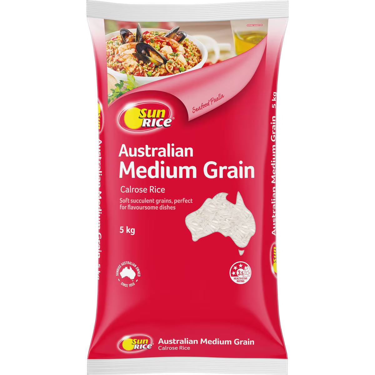 Sunrice Medium Grain Calrose Rice 5kg