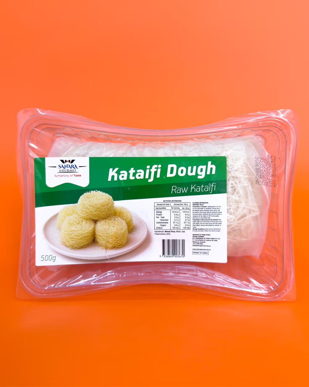 SAHARA GOURMET Kataifi Dough 500g (Raw kataifi)