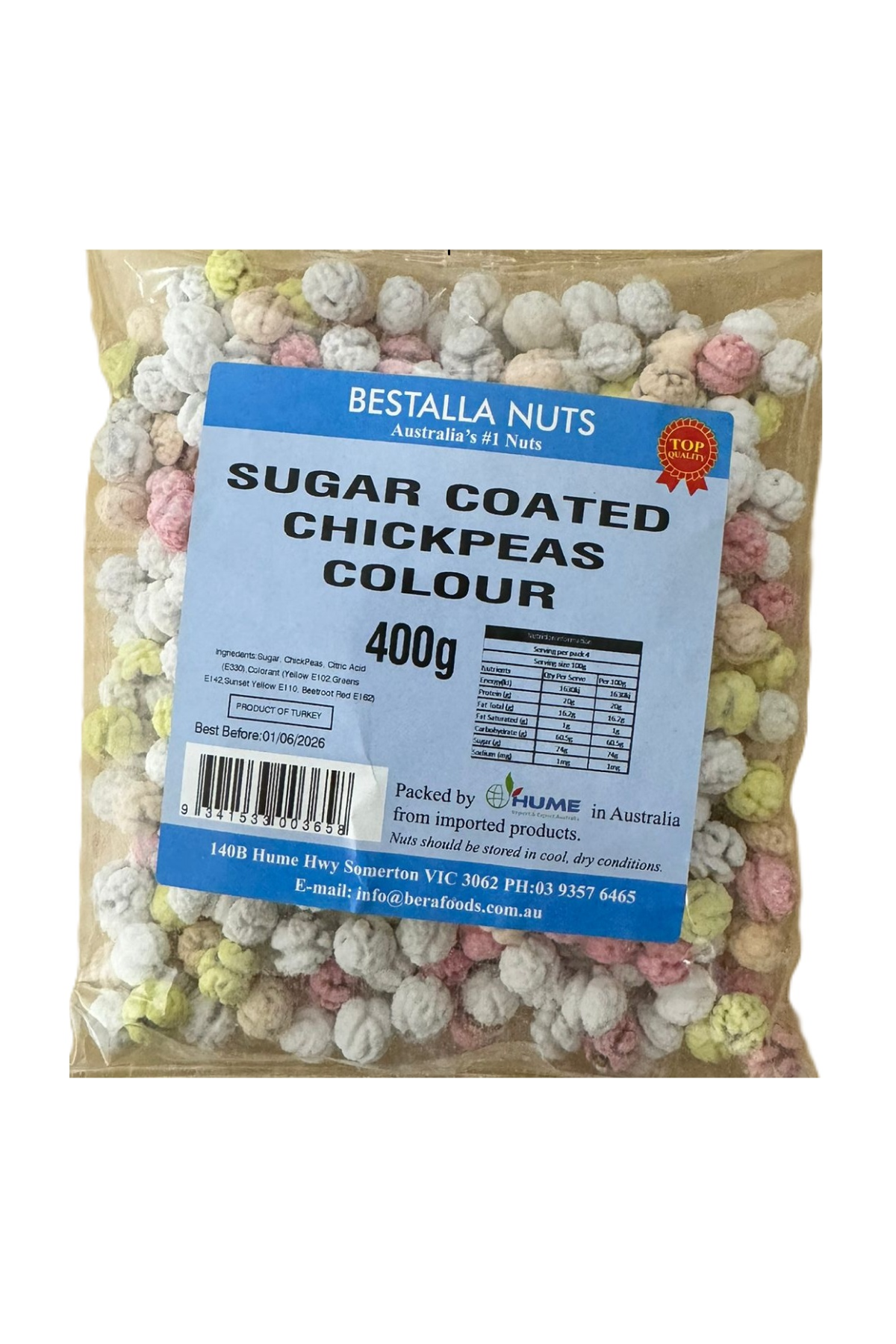 Bestalla Sugar Coated Chickpeas Colour 400g