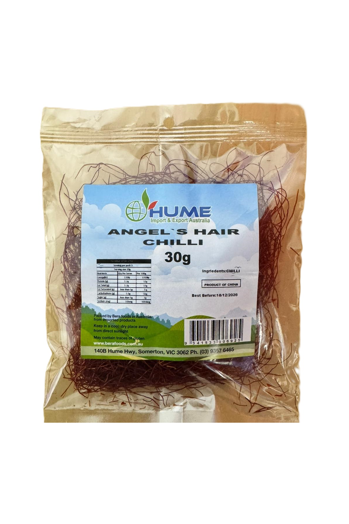 Hume Angel`s Hair Chilli 200g