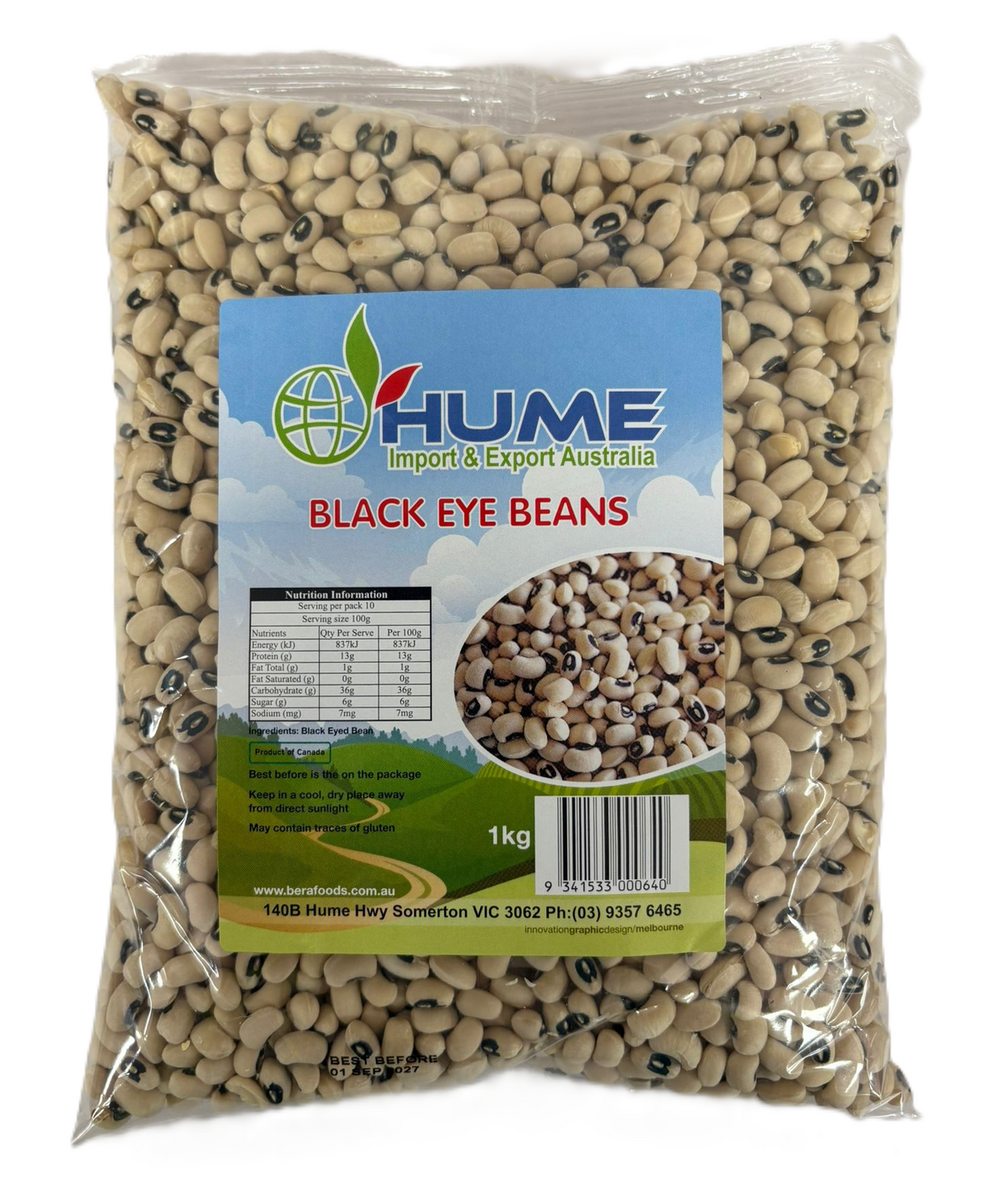 Hume Black Eye Beans 1Kg