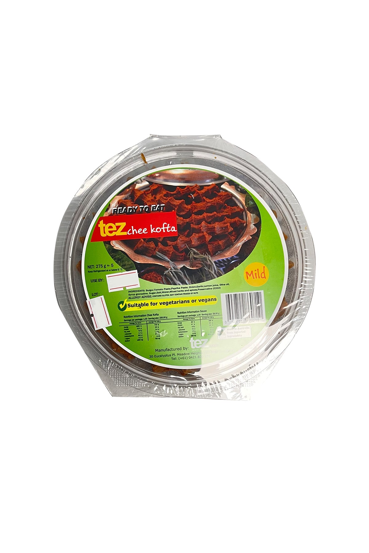 Tez Ready to Eat Cig Kofte Hot 275g.