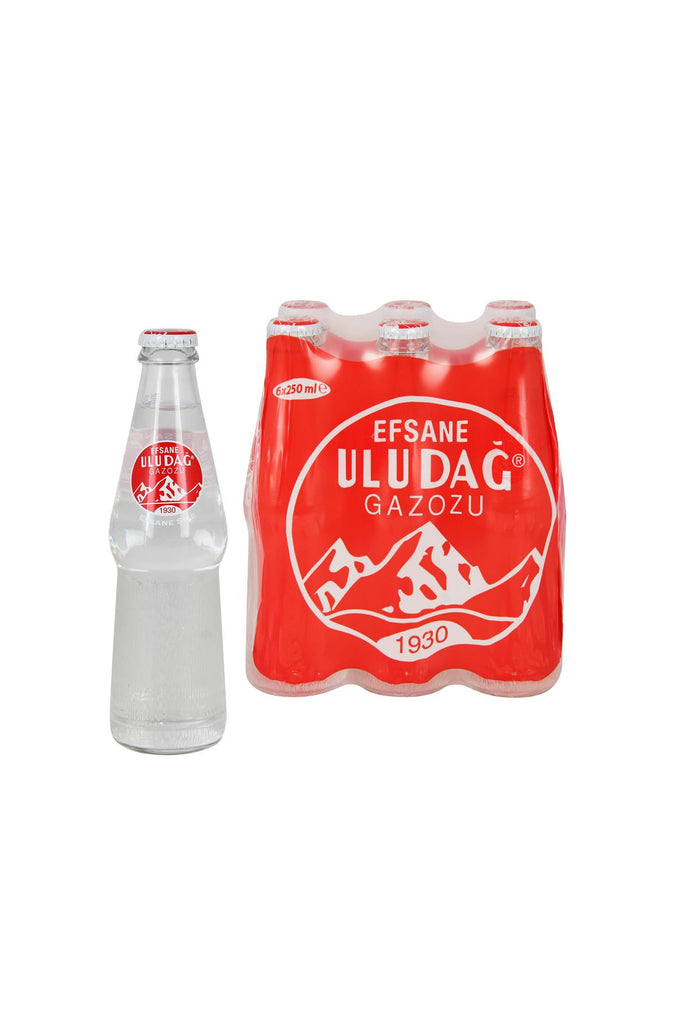 Legendary Uludag Gazoz 250 ml bottles 6 pack. Turkish Carbonated Drink Uludag Gazoz Original.
